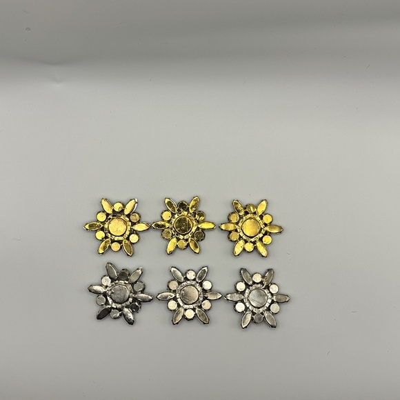 Aurora borealis AB crystal/rhinestone ~2" embellishments (6) flat-back snowflake - Picture 5 of 8